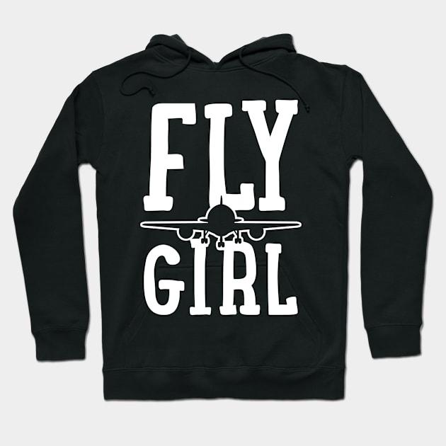 Pilot Girl Airplane Aviation Hoodie by CreativeGiftShop